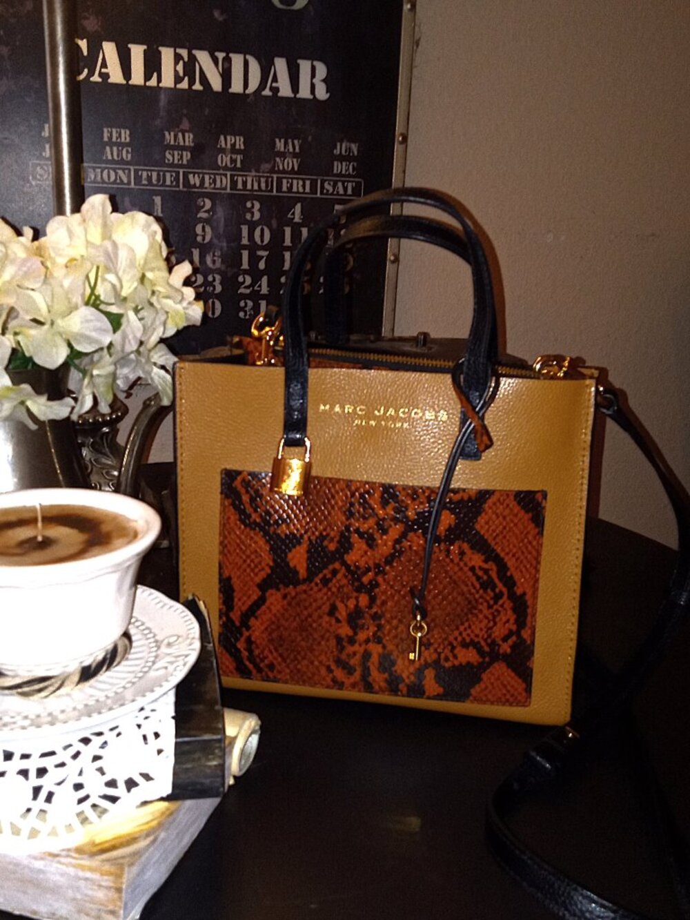Marc Jacobs Mini Grind Desert Sun Snakeskin Leather Crossbody Tote